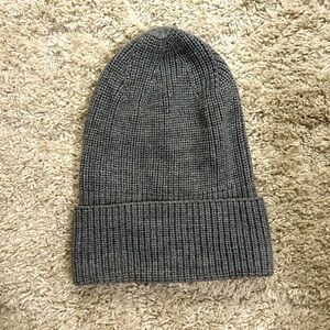 Gray partial wool beanie